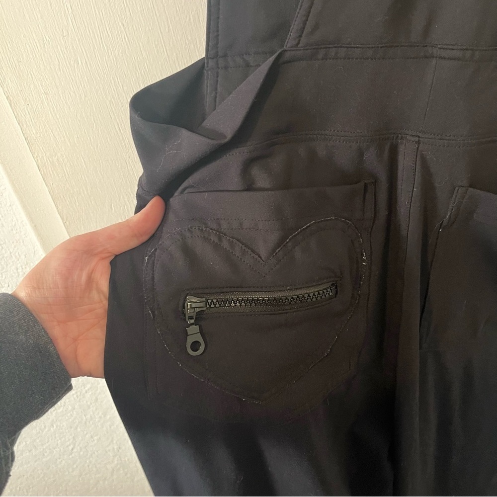SWAAY Overall Jumpsuit in Black Eco-Friendly Adjustable Heart Zipper Pockets XL - Picture 7 of 12